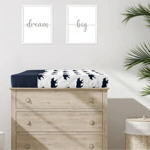 Changing Pad Cover Navy and White with Bears Design